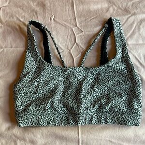 Athleta Speckled Black and White Sports Bra